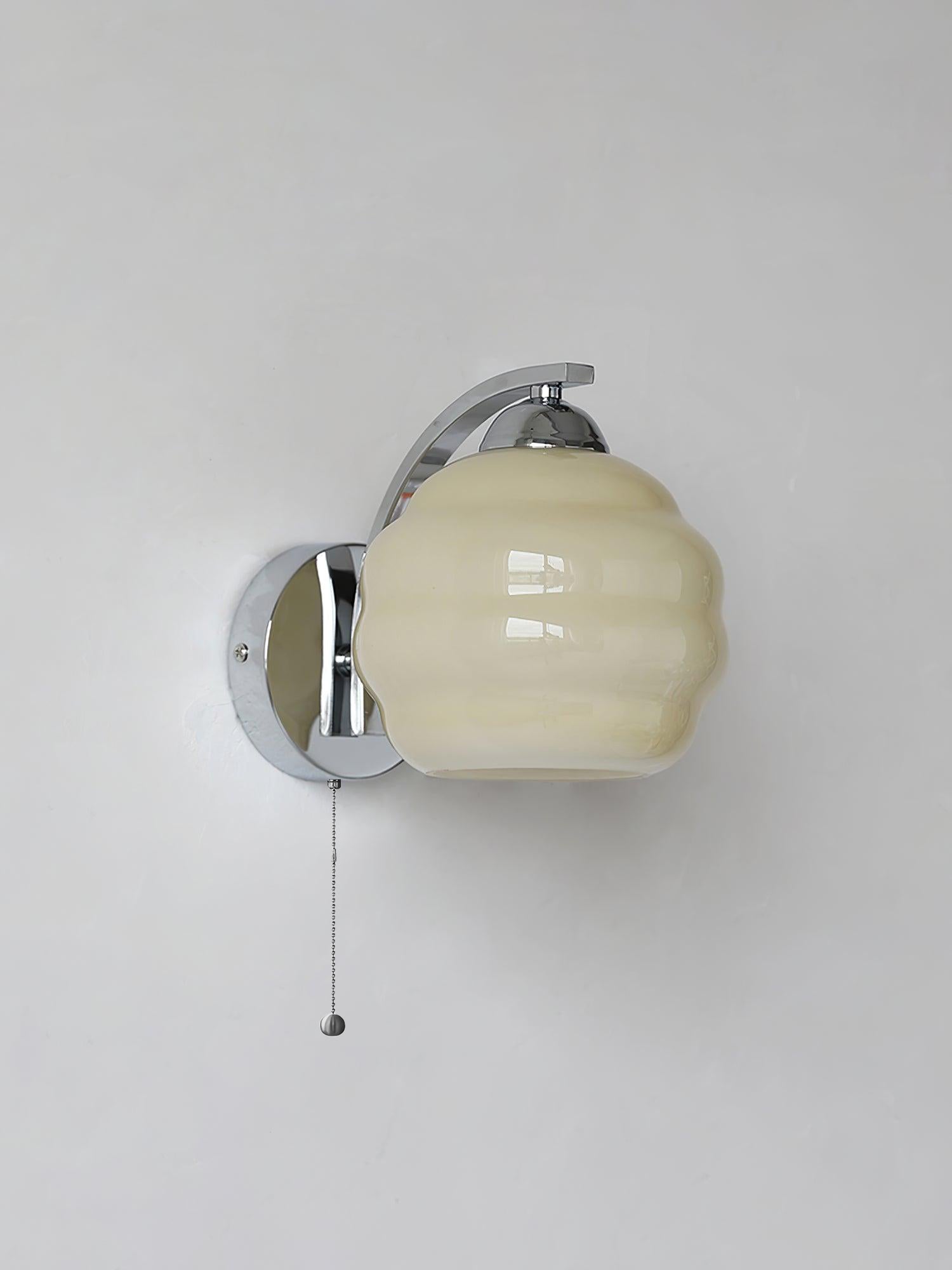 Art Deco Wall Lamp with Curved Glass Shade Vintage Style - Lamylie