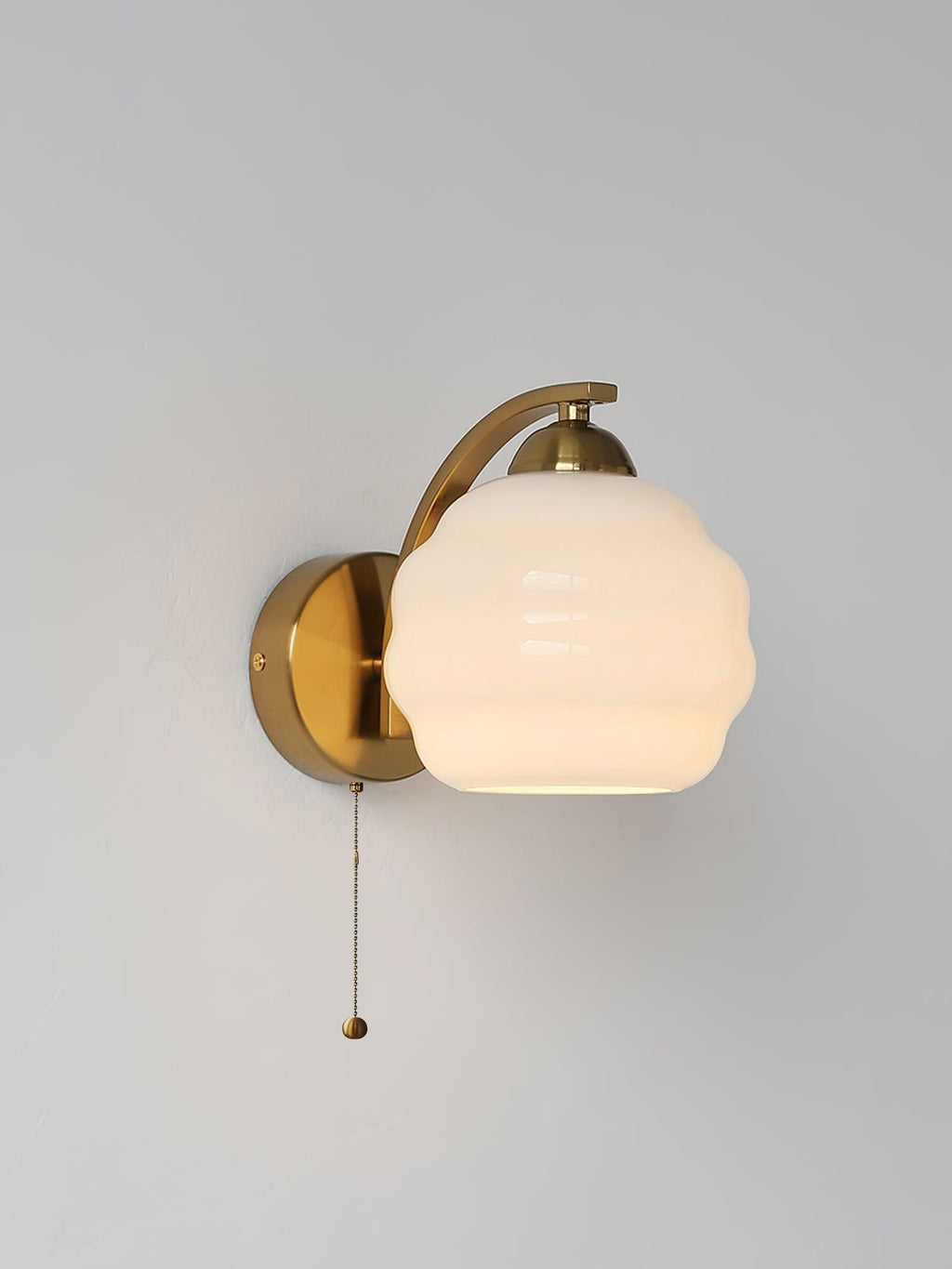 Art Deco Wall Lamp with Curved Glass Shade Vintage Style - Lamylie