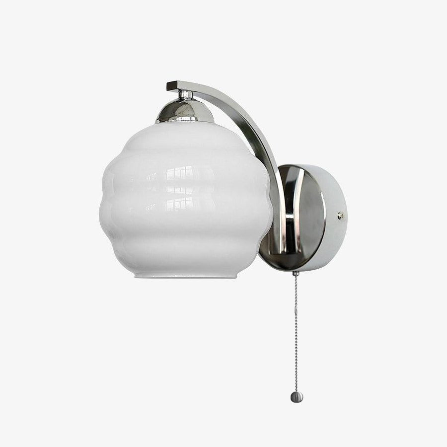 Art Deco Wall Lamp with Curved Glass Shade Vintage Style - Lamylie