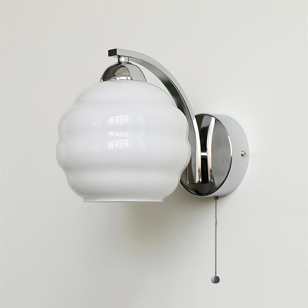 Art Deco Wall Lamp with Curved Glass Shade Vintage Style - Lamylie