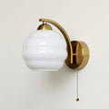 Art Deco Wall Lamp with Curved Glass Shade Vintage Style - Lamylie