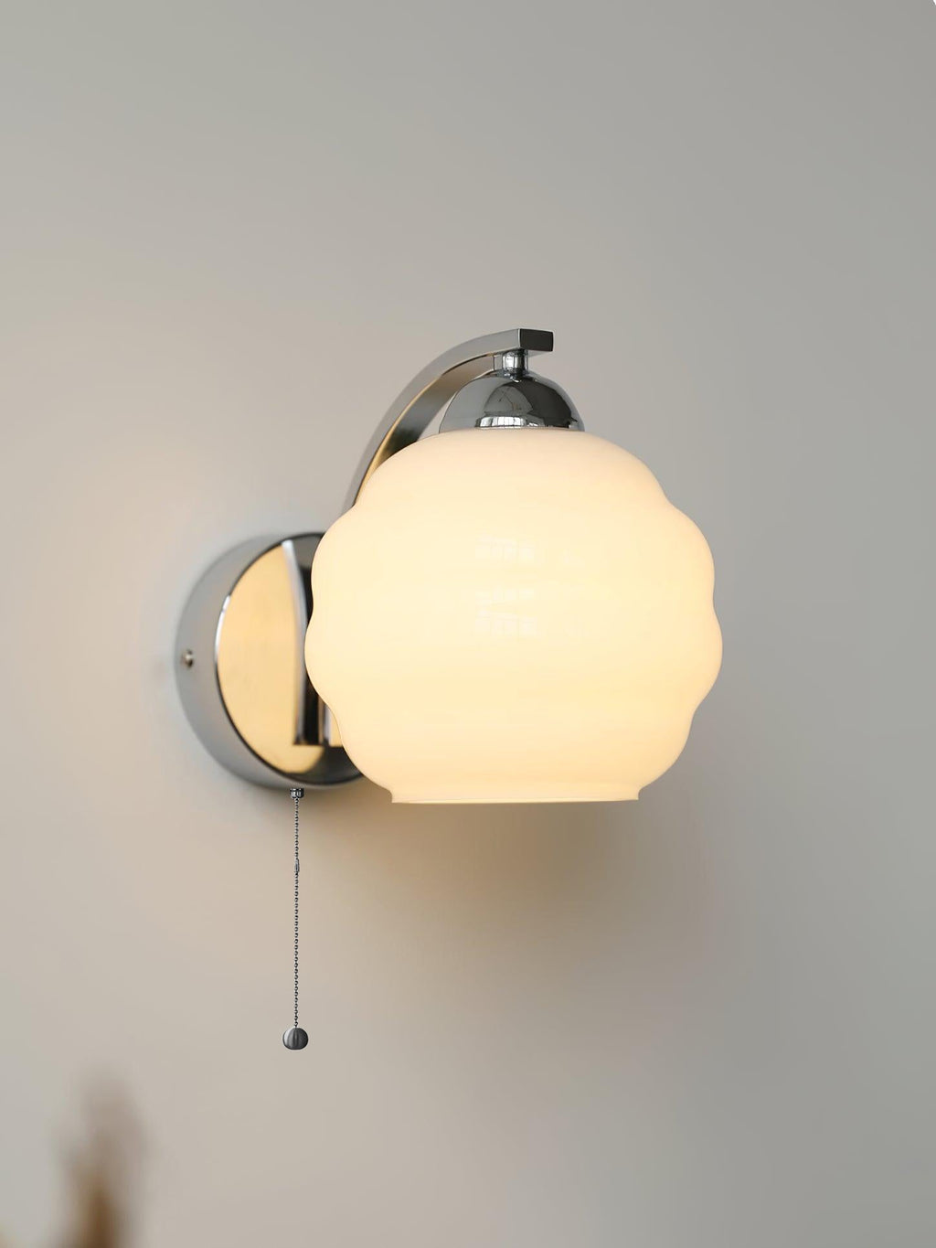 Art Deco Wall Lamp with Curved Glass Shade Vintage Style - Lamylie