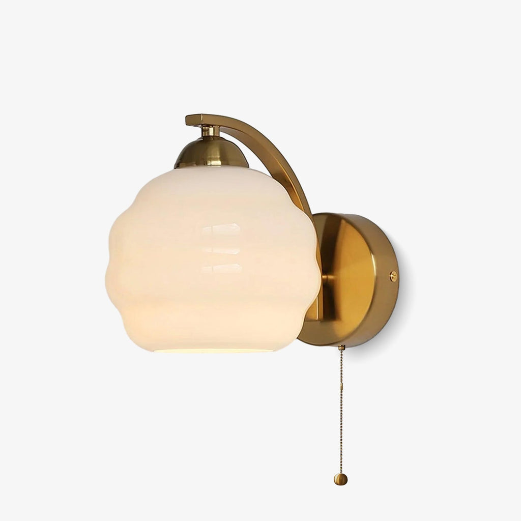 Art Deco Wall Lamp with Curved Glass Shade Vintage Style - Lamylie