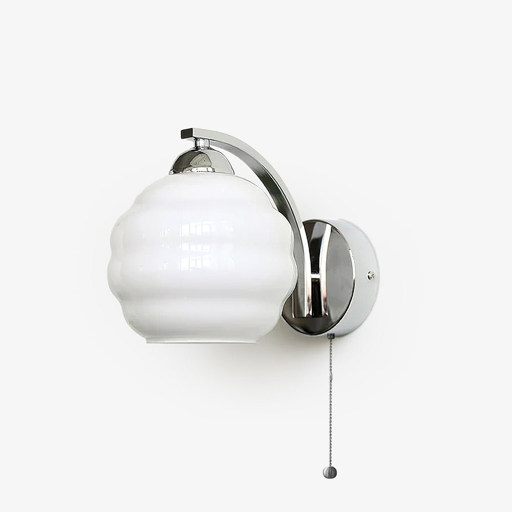 Art Deco Wall Lamp with Curved Glass Shade Vintage Style - Lamylie