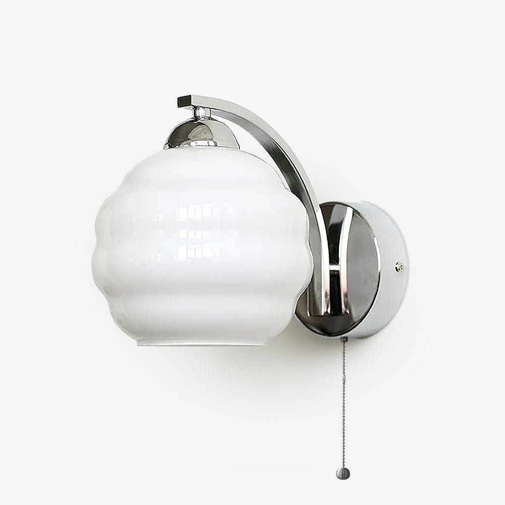 Art Deco Wall Lamp with Curved Glass Shade Vintage Style - Lamylie