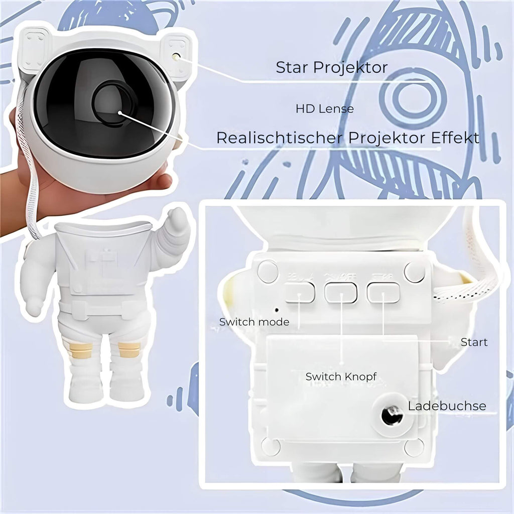 Astronaut Sternenhimmel LED Projektorlampe - Nachttischlampe - Lamylie