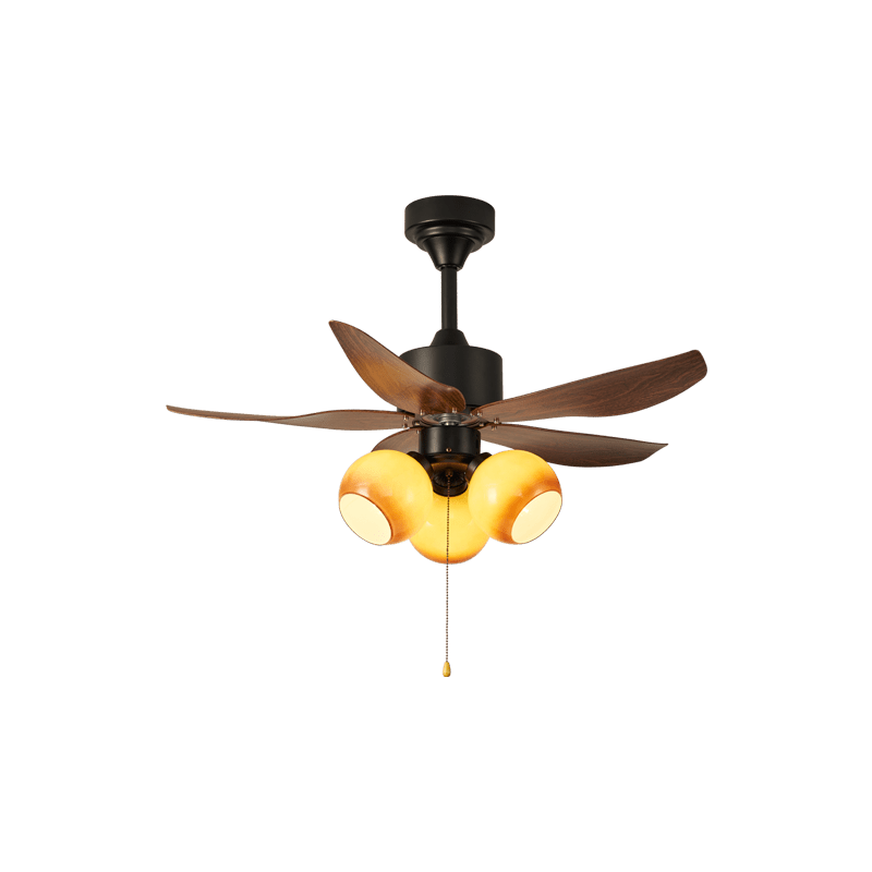 Florence Blossom Ceiling Fan with Lighting 90cm Wood Grain 6-Speed DC Motor - Lamylie