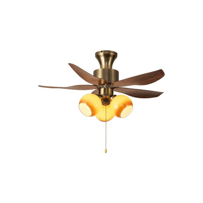 Florence Blossom Ceiling Fan with Lighting 90cm Wood Grain 6-Speed DC Motor - Lamylie