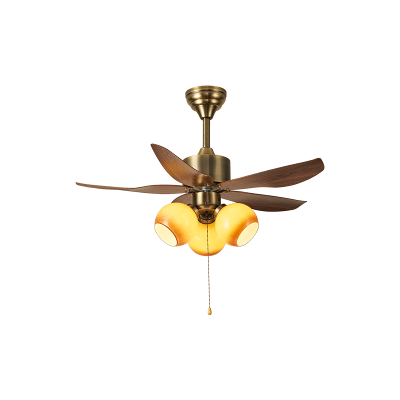 Florence Blossom Ceiling Fan with Lighting 90cm Wood Grain 6-Speed DC Motor - Lamylie