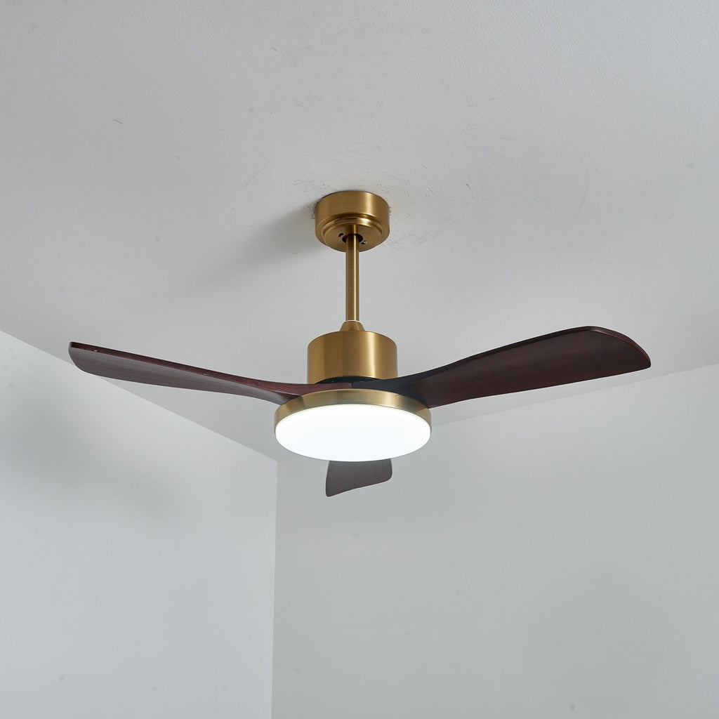 Ventilator de tavan modern cu iluminare | Palete din lemn și telecomandă - Lamylie