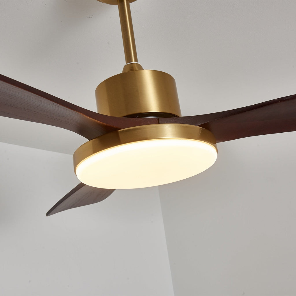 Ventilator de tavan modern cu iluminare | Palete din lemn și telecomandă - Lamylie