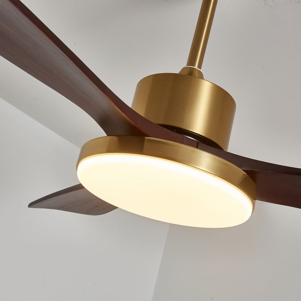 Ventilator de tavan modern cu iluminare | Palete din lemn și telecomandă - Lamylie