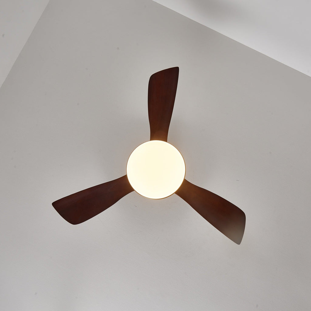 Ventilator de tavan modern cu iluminare | Palete din lemn și telecomandă - Lamylie
