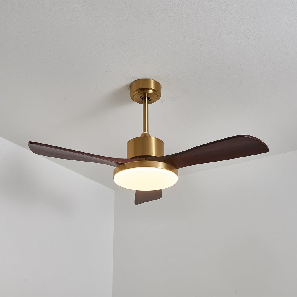 Ventilator de tavan modern cu iluminare | Palete din lemn și telecomandă - Lamylie