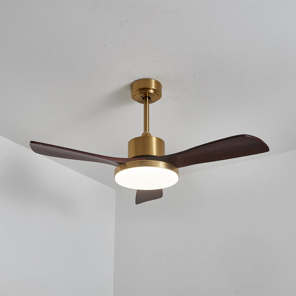 Ventilator de tavan modern cu iluminare | Palete din lemn și telecomandă - Lamylie
