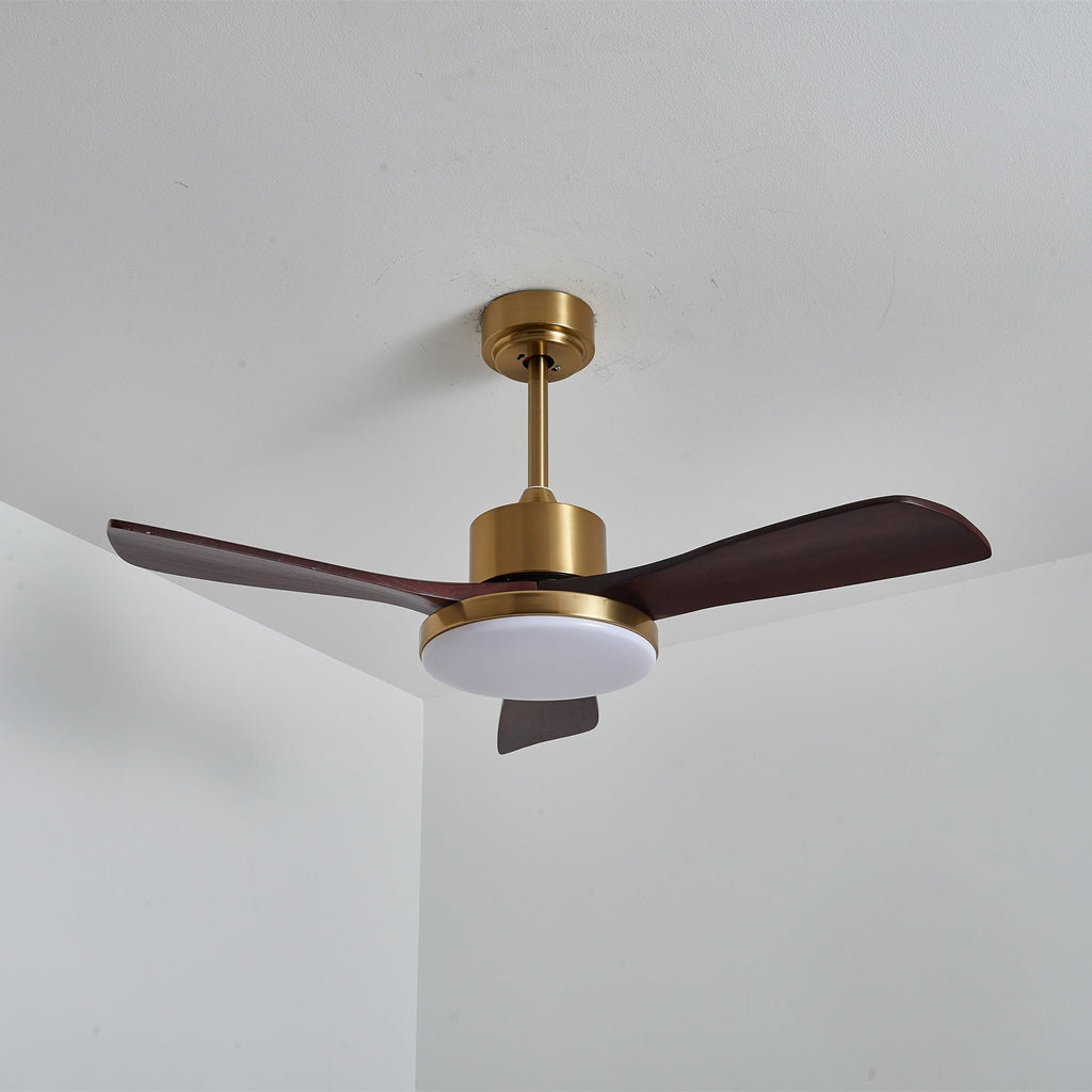 Ventilator de tavan modern cu iluminare | Palete din lemn și telecomandă - Lamylie