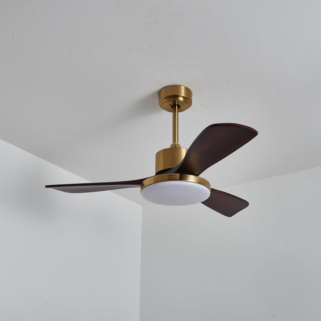 Ventilator de tavan modern cu iluminare | Palete din lemn și telecomandă - Lamylie