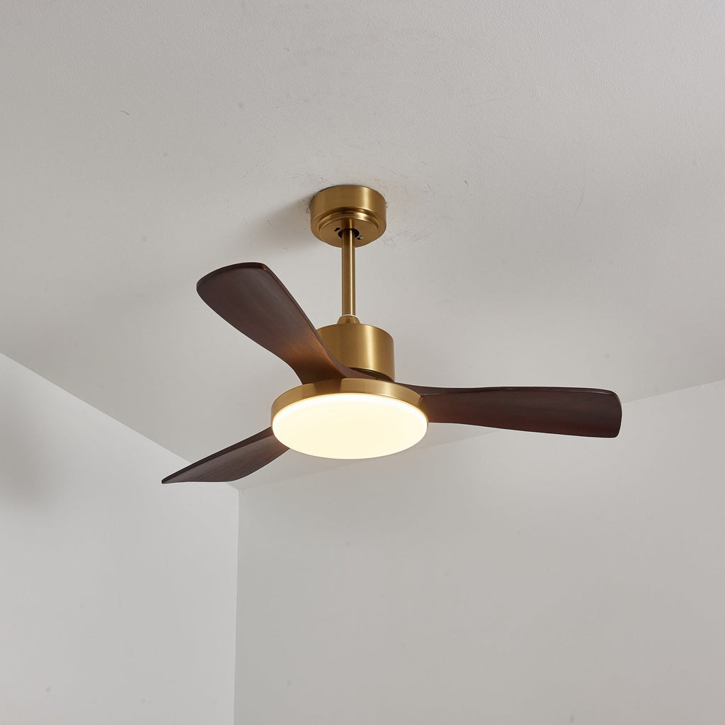 Ventilator de tavan modern cu iluminare | Palete din lemn și telecomandă - Lamylie