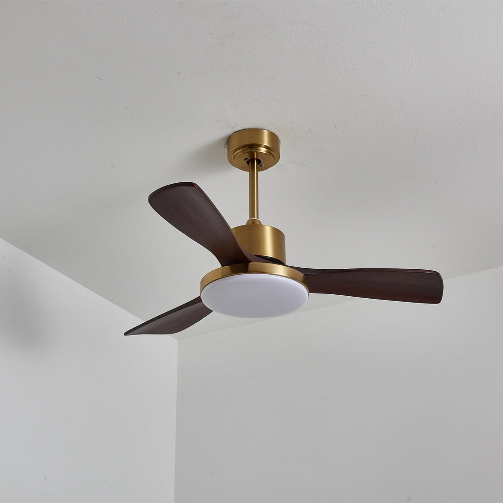 Ventilator de tavan modern cu iluminare | Palete din lemn și telecomandă - Lamylie