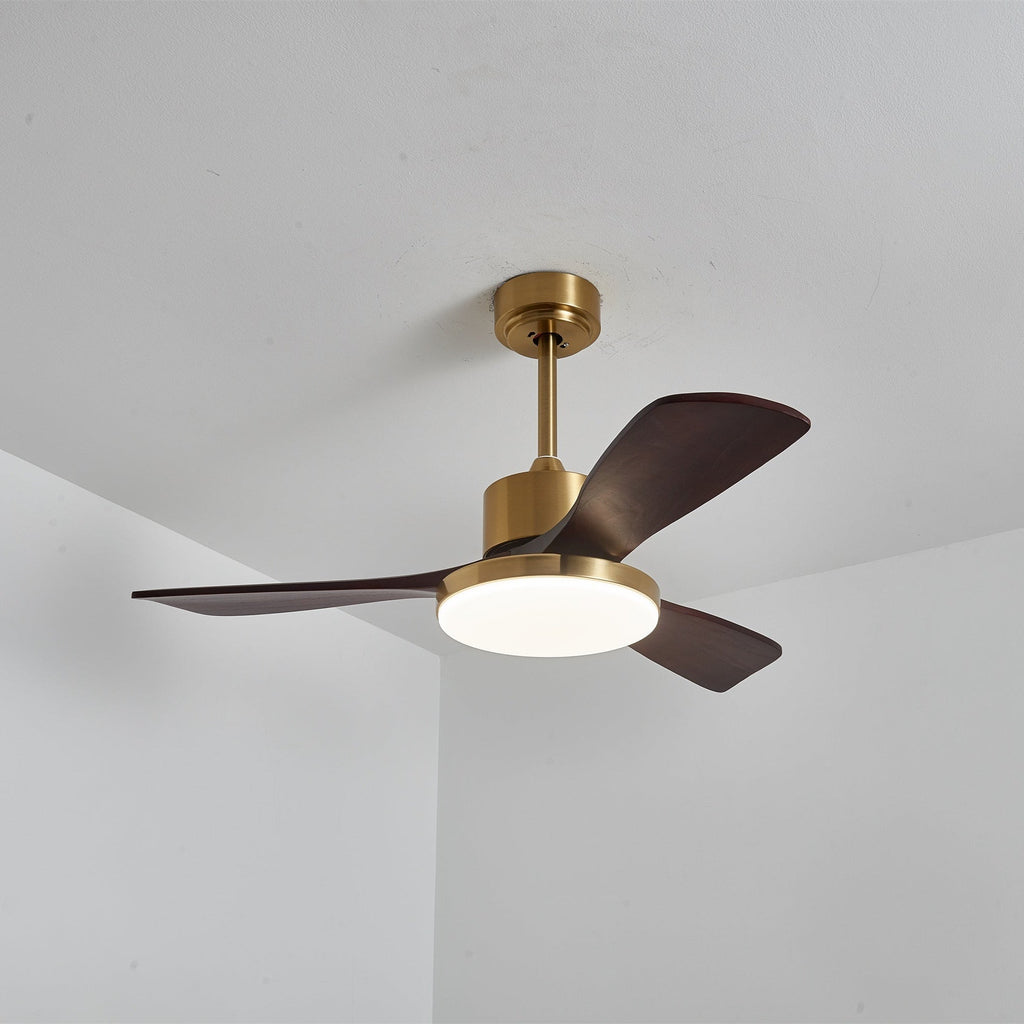 Ventilator de tavan modern cu iluminare | Palete din lemn și telecomandă - Lamylie