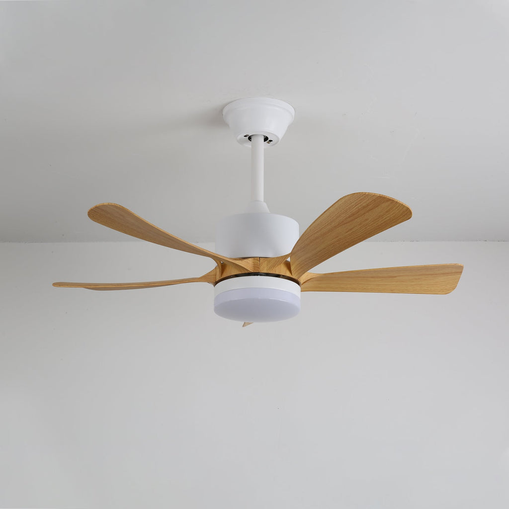 مروحة سقف عصرية بإضاءة LED مدمجة من الخشب والمعدن | جهاز تحكم عن بُعد، 6 سرعات قابلة للتعتيم لغرفة المعيشة وغرفة النوم، موفرة للطاقة وهادئة، تصميم بمقاس 107cm و132cm - لاميلي