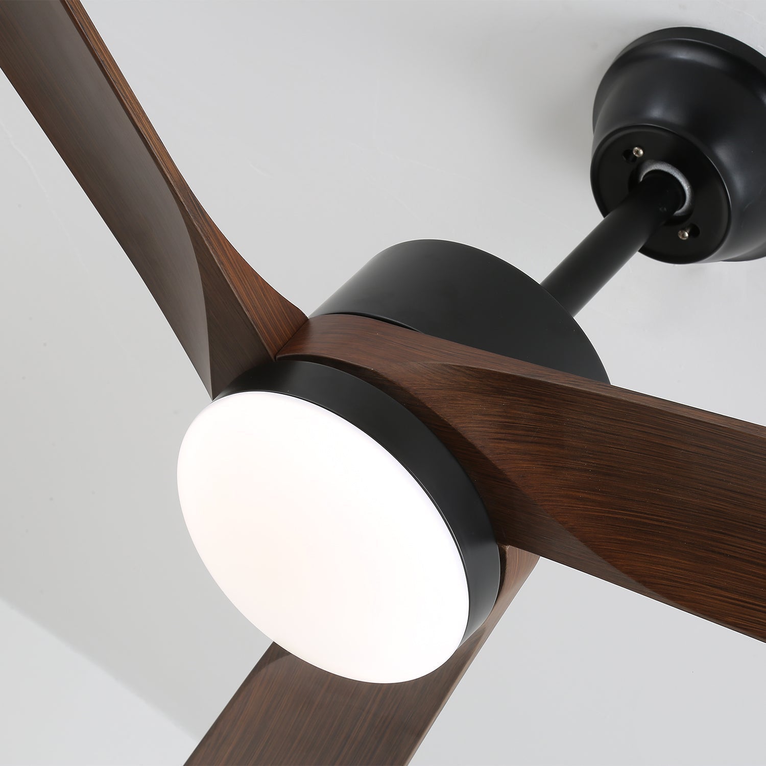Ventilatore da soffitto moderno con illuminazione | Ventilatore di design Ø132 cm in legno e metallo con lampada LED - Lamylie