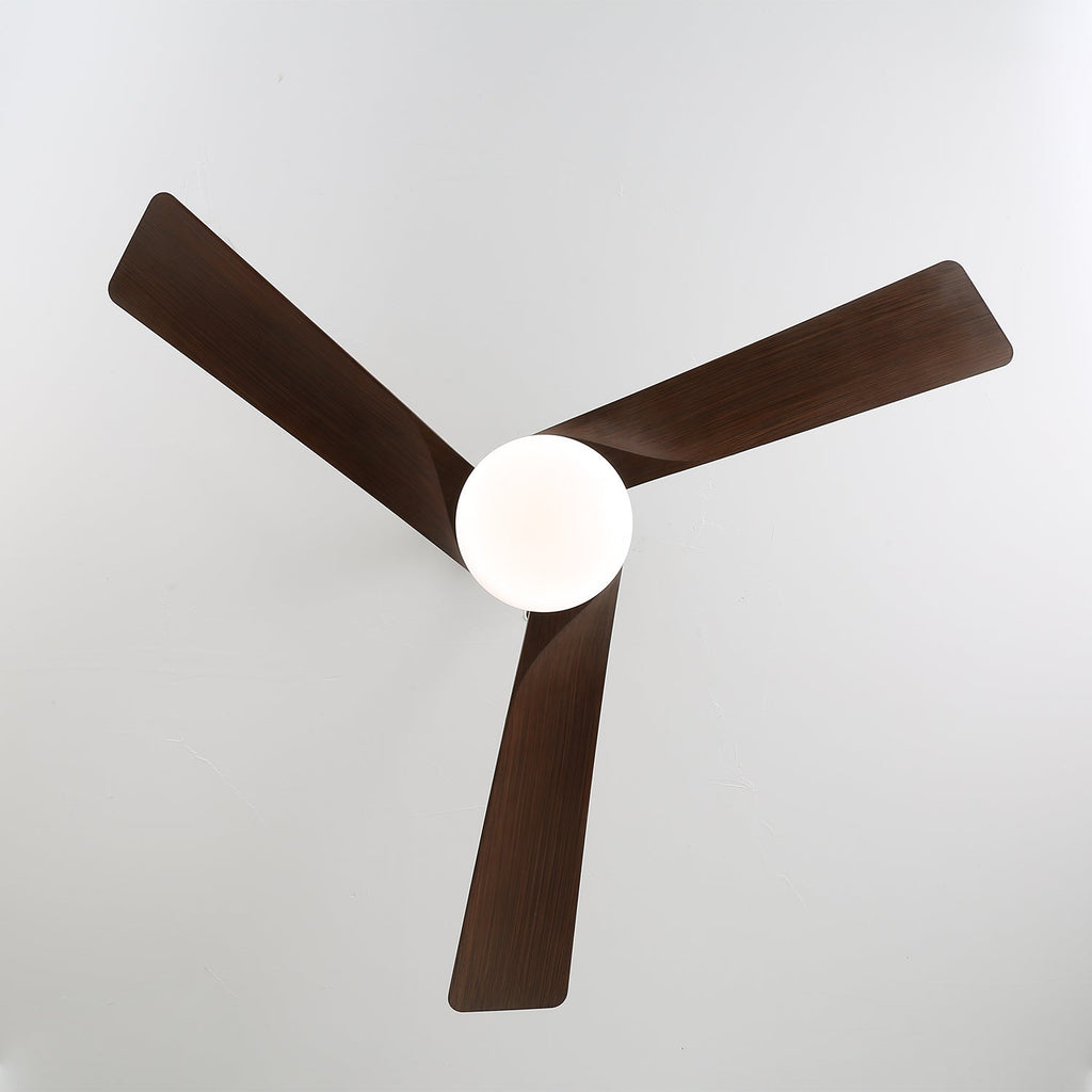 Modern mennyezeti ventilátor világítással, 132 cm, sötétbarna diófa | Fényerőszabályozható, 6 sebességfokozat, csendes motor – Lamylie