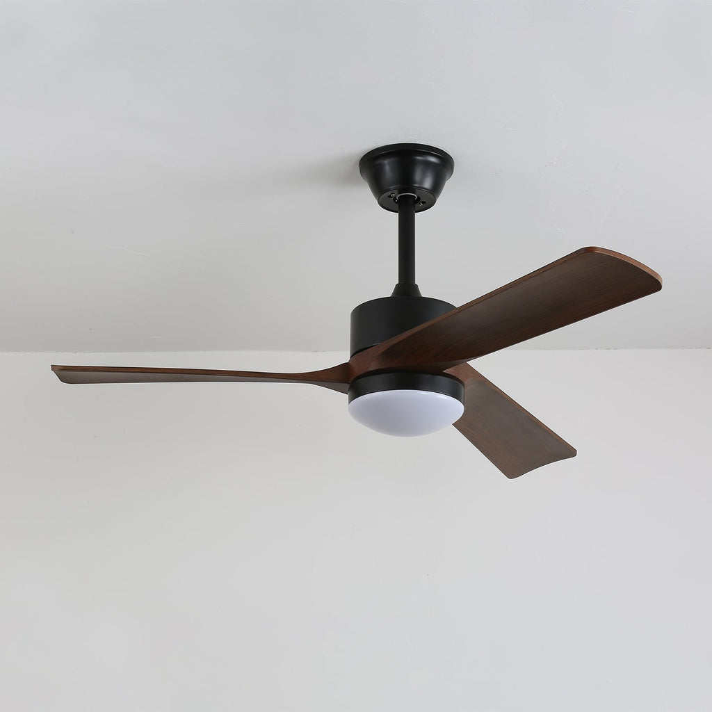 Ventilatore da soffitto moderno con illuminazione | Ventilatore di design Ø132 cm in legno e metallo con lampada LED - Lamylie