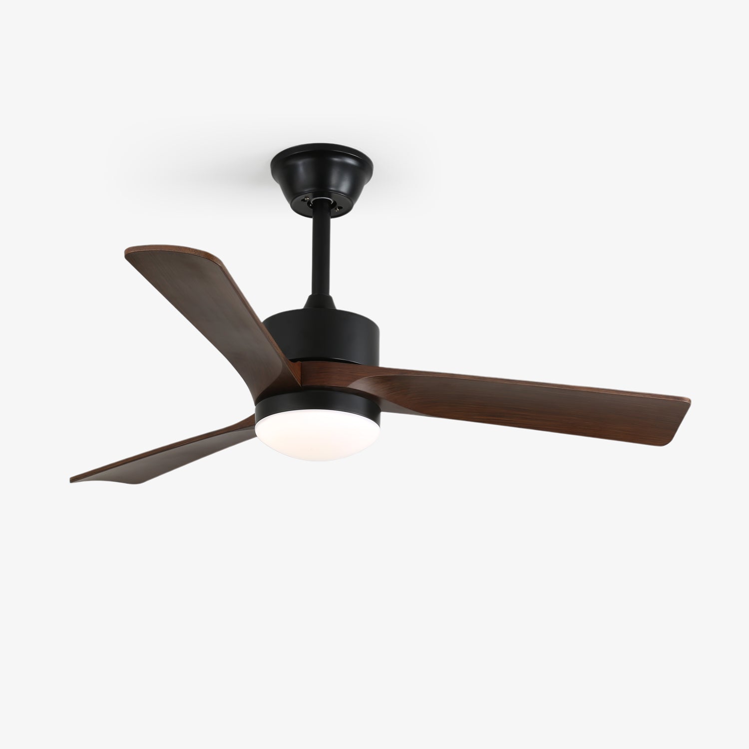Ventilatore da soffitto moderno con illuminazione | Ventilatore di design Ø132 cm in legno e metallo con lampada LED - Lamylie