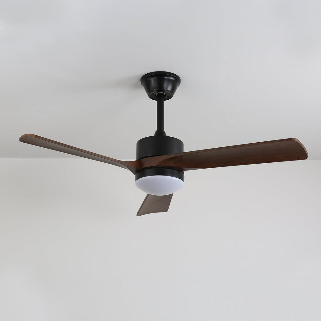 Ventilatore da soffitto moderno con illuminazione | Ventilatore di design Ø132 cm in legno e metallo con lampada LED - Lamylie