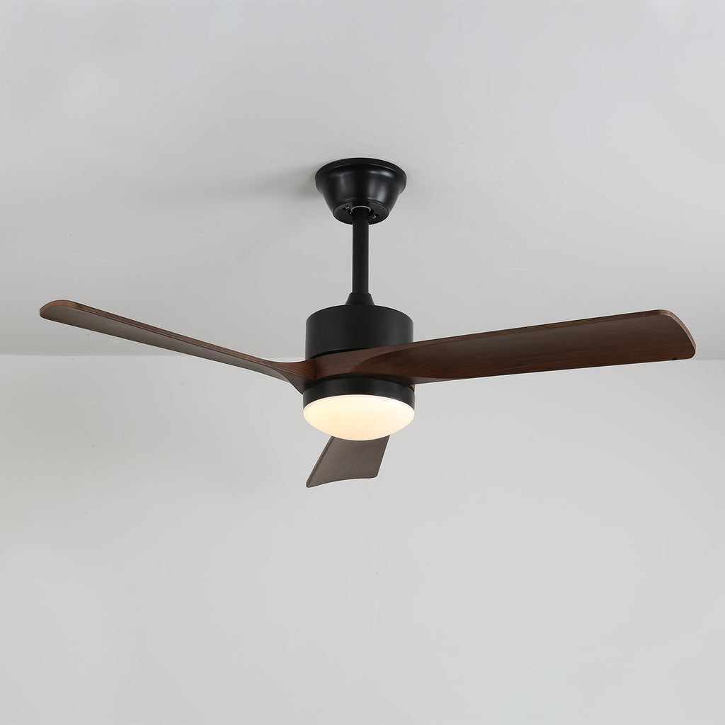 Ventilatore da soffitto moderno con illuminazione | Ventilatore di design Ø132 cm in legno e metallo con lampada LED - Lamylie