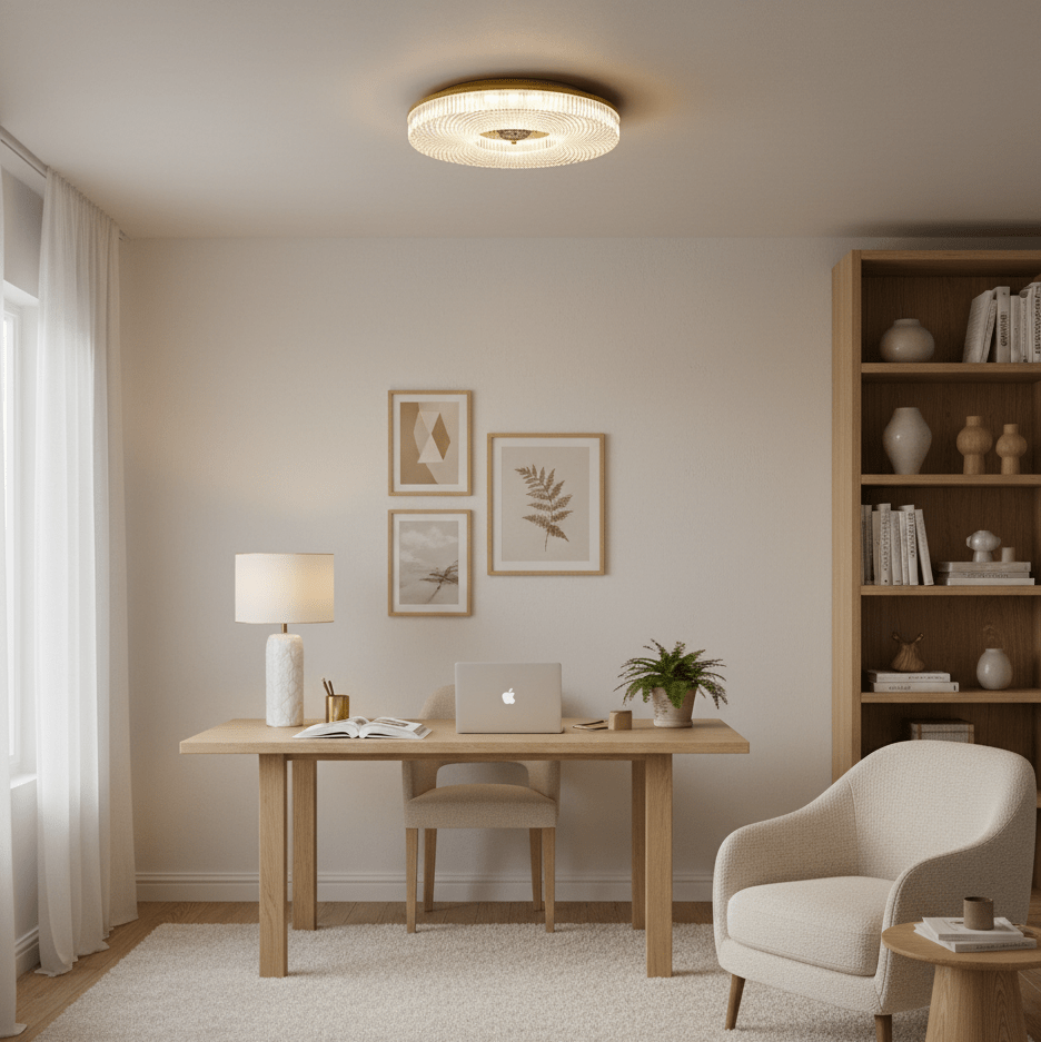 LED Ceiling Lamp Round Iron Acrylic Dimmable 3000K 4000K 6000K Black White Gold - Lamylie