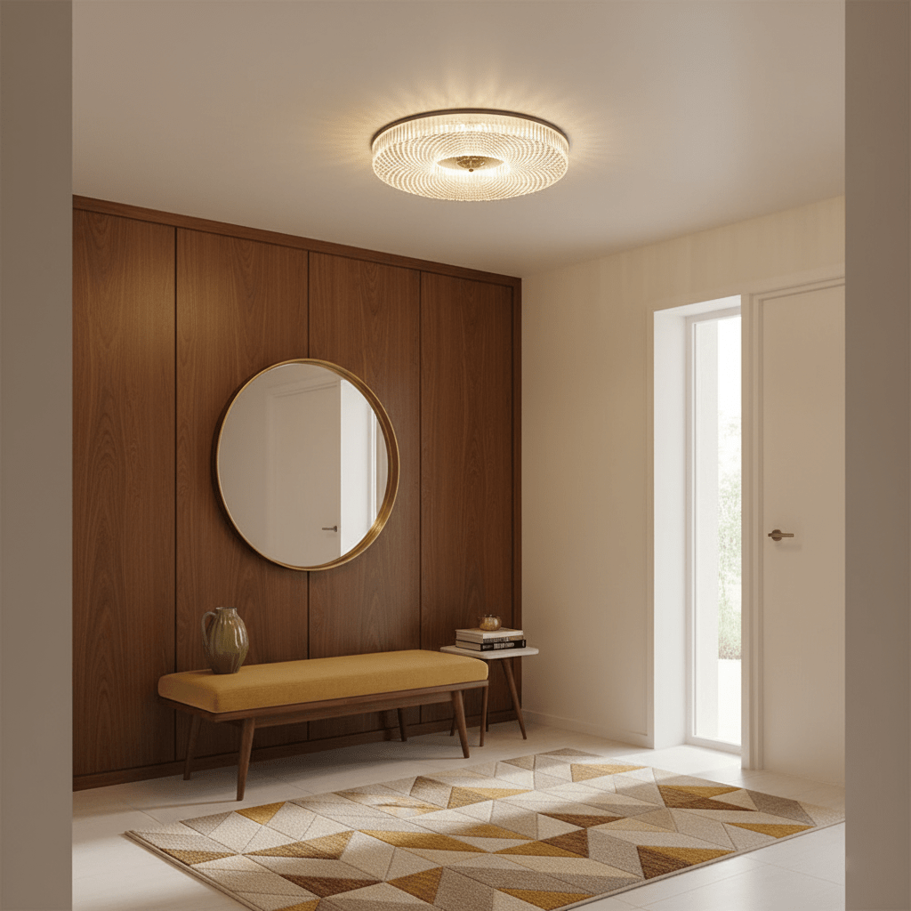 LED Ceiling Lamp Round Iron Acrylic Dimmable 3000K 4000K 6000K Black White Gold - Lamylie