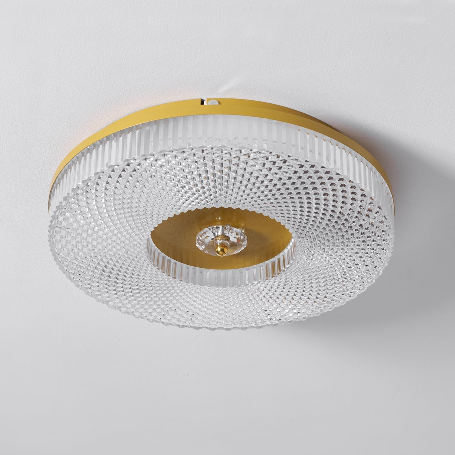 LED Ceiling Lamp Round Iron Acrylic Dimmable 3000K 4000K 6000K Black White Gold - Lamylie