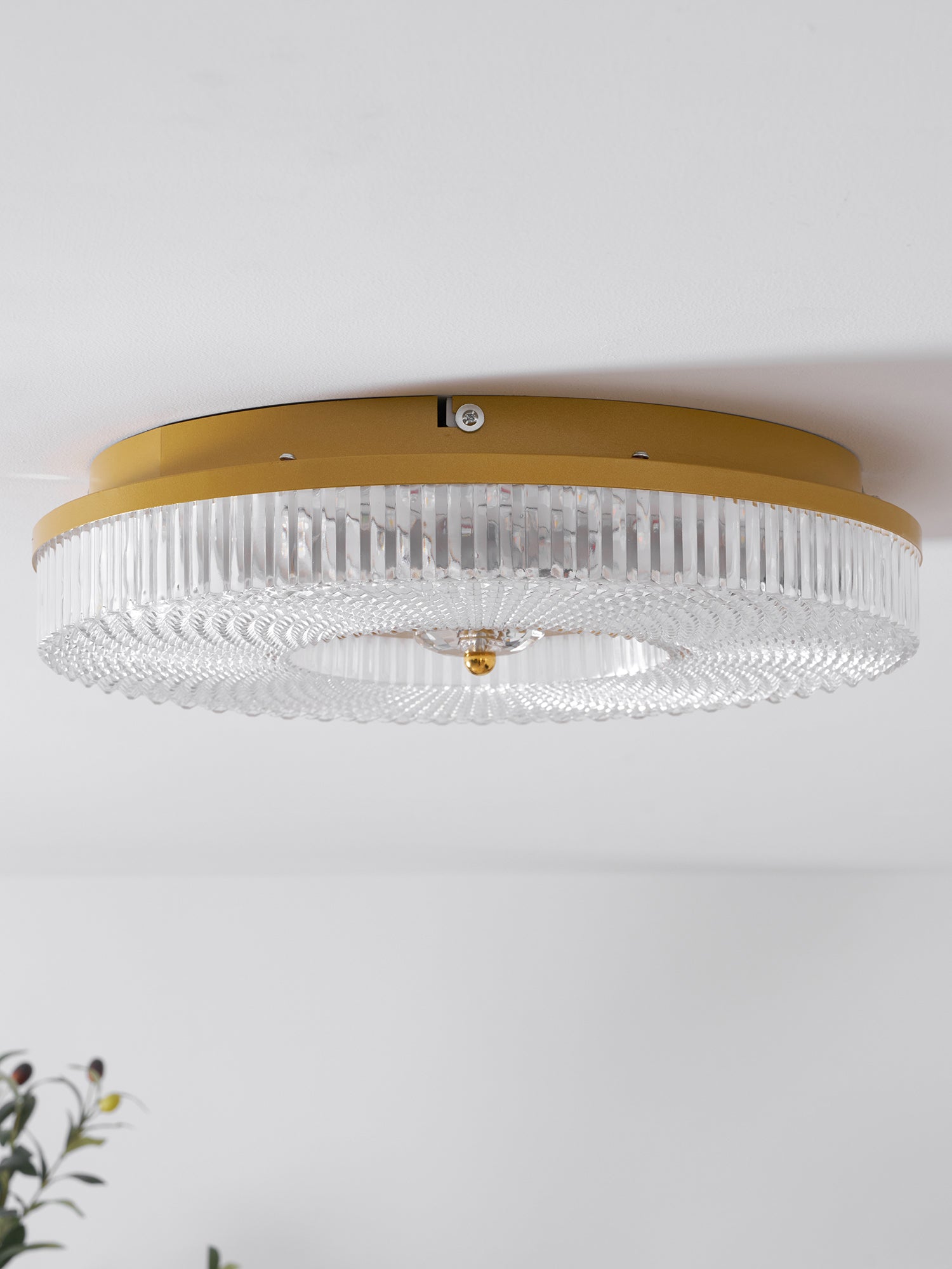 LED Ceiling Lamp Round Iron Acrylic Dimmable 3000K 4000K 6000K Black White Gold - Lamylie