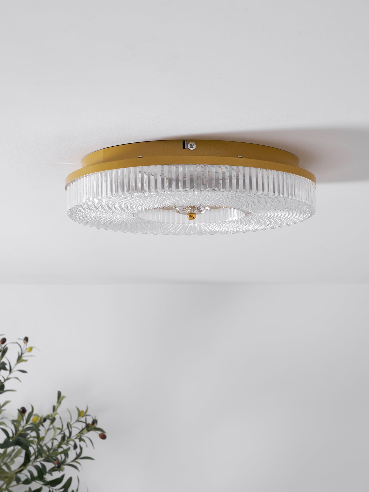 LED Ceiling Lamp Round Iron Acrylic Dimmable 3000K 4000K 6000K Black White Gold - Lamylie
