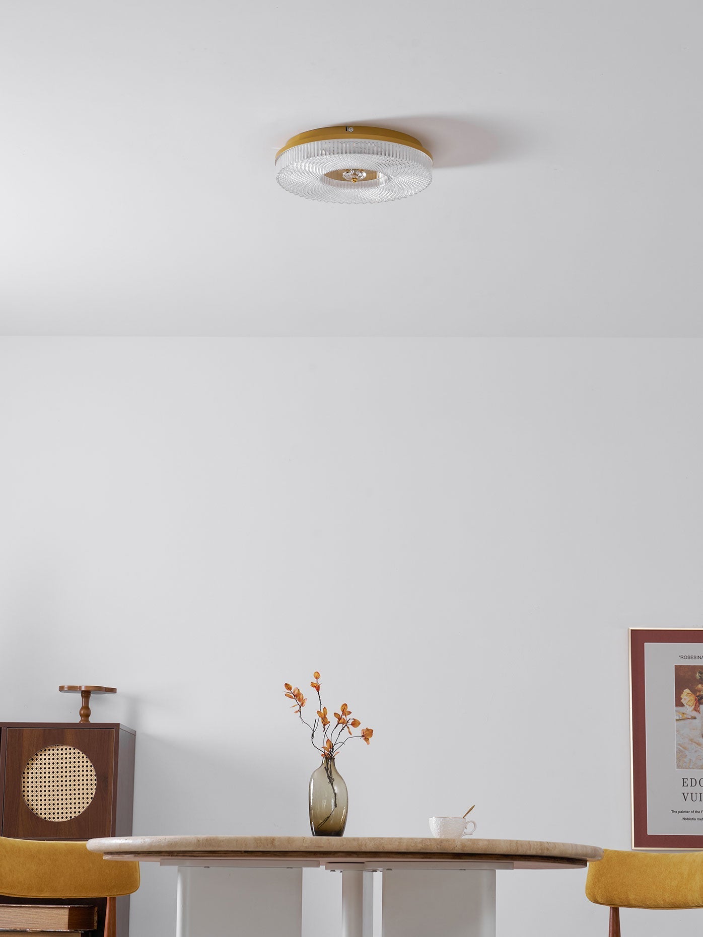 LED Ceiling Lamp Round Iron Acrylic Dimmable 3000K 4000K 6000K Black White Gold - Lamylie