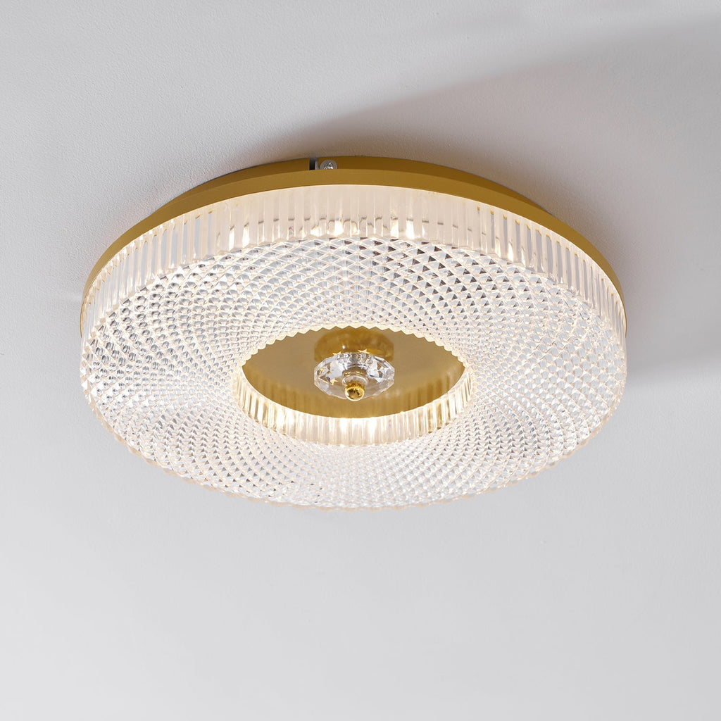 LED Ceiling Lamp Round Iron Acrylic Dimmable 3000K 4000K 6000K Black White Gold - Lamylie