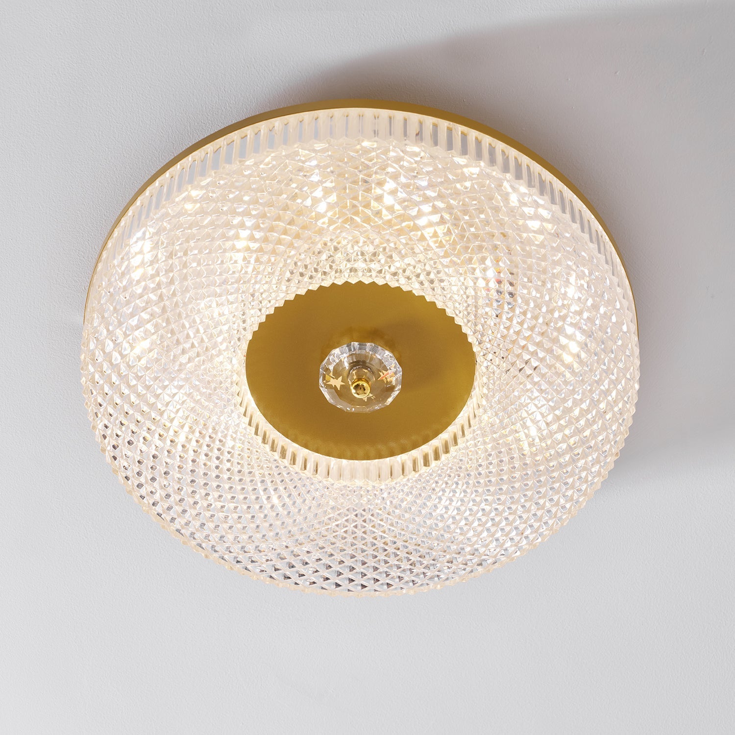 LED Ceiling Lamp Round Iron Acrylic Dimmable 3000K 4000K 6000K Black White Gold - Lamylie