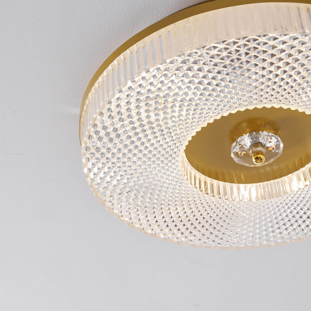 LED Ceiling Lamp Round Iron Acrylic Dimmable 3000K 4000K 6000K Black White Gold - Lamylie