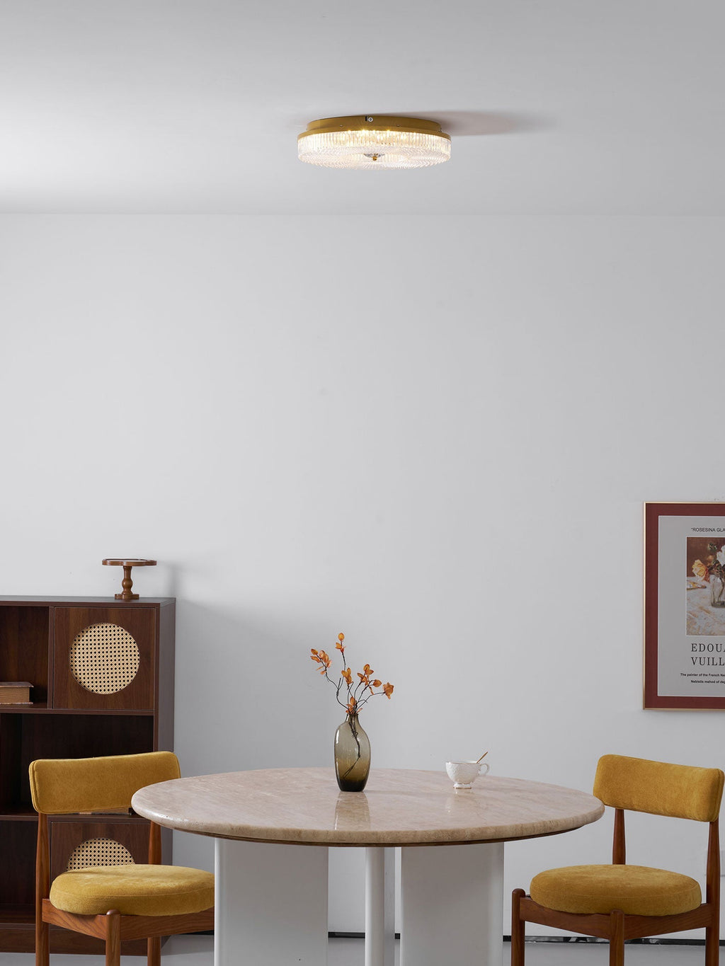 LED Ceiling Lamp Round Iron Acrylic Dimmable 3000K 4000K 6000K Black White Gold - Lamylie