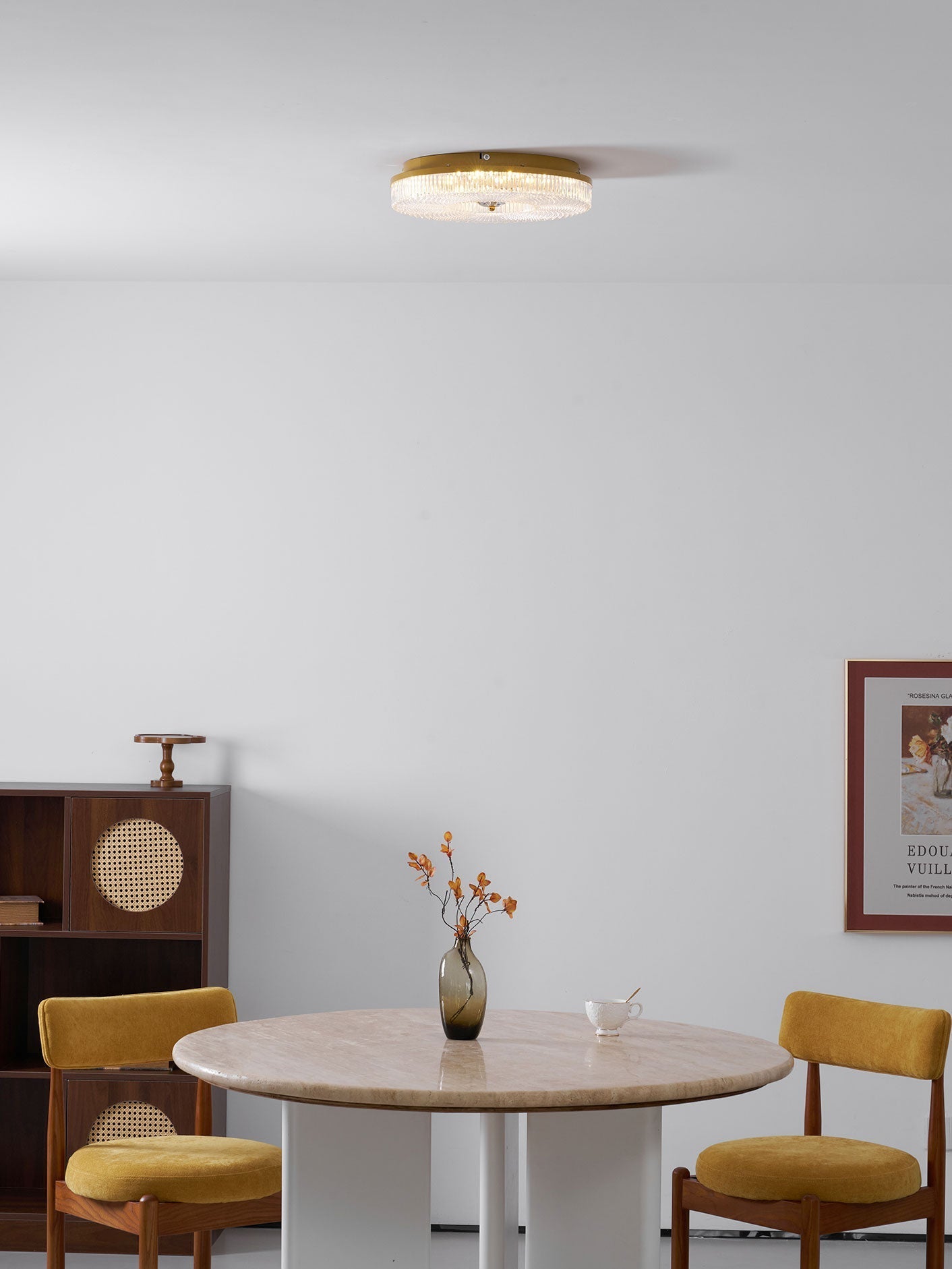 LED Ceiling Lamp Round Iron Acrylic Dimmable 3000K 4000K 6000K Black White Gold - Lamylie