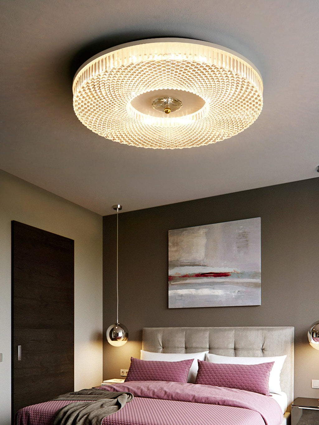 LED Ceiling Lamp Round Iron Acrylic Dimmable 3000K 4000K 6000K Black White Gold - Lamylie