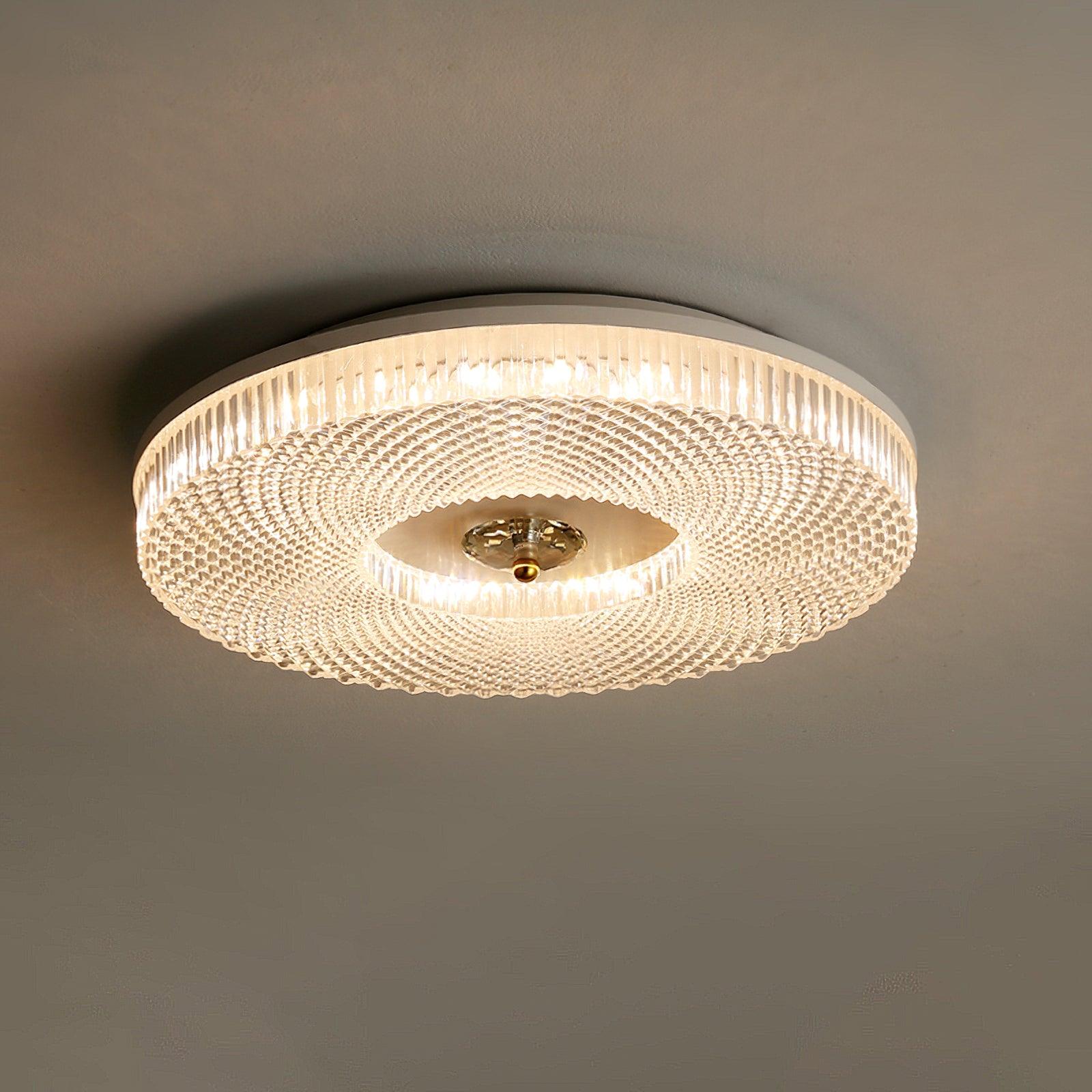LED Ceiling Lamp Round Iron Acrylic Dimmable 3000K 4000K 6000K Black White Gold - Lamylie