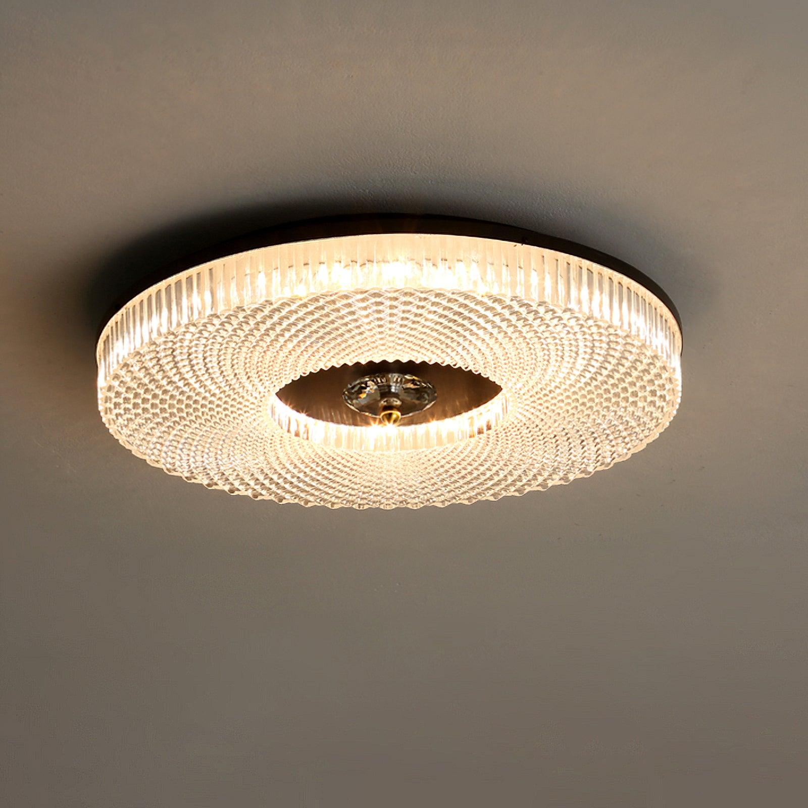 LED Ceiling Lamp Round Iron Acrylic Dimmable 3000K 4000K 6000K Black White Gold - Lamylie