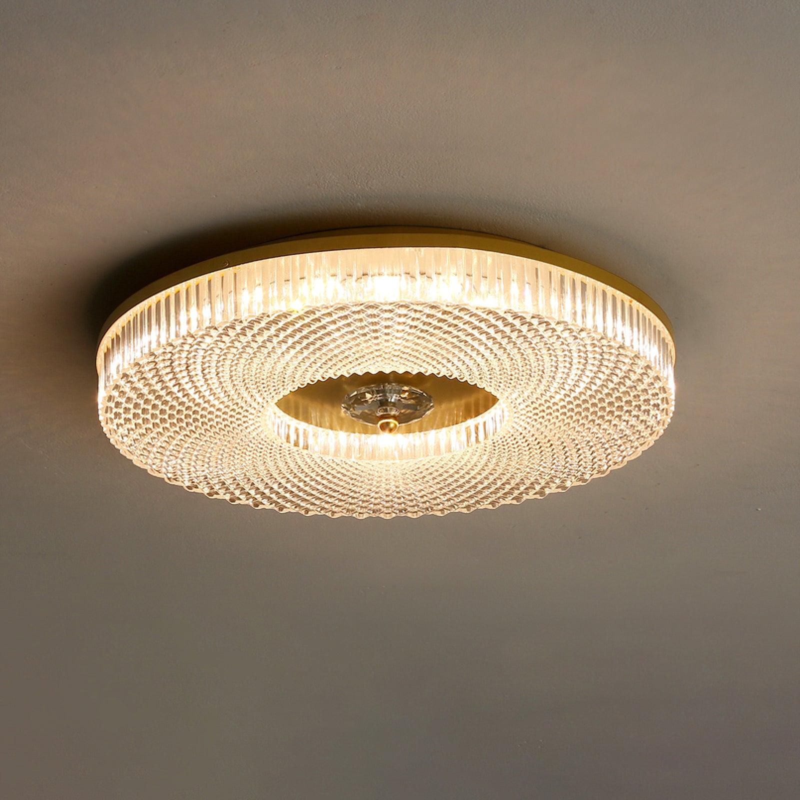 LED Ceiling Lamp Round Iron Acrylic Dimmable 3000K 4000K 6000K Black White Gold - Lamylie