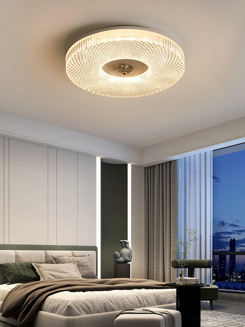LED Ceiling Lamp Round Iron Acrylic Dimmable 3000K 4000K 6000K Black White Gold - Lamylie