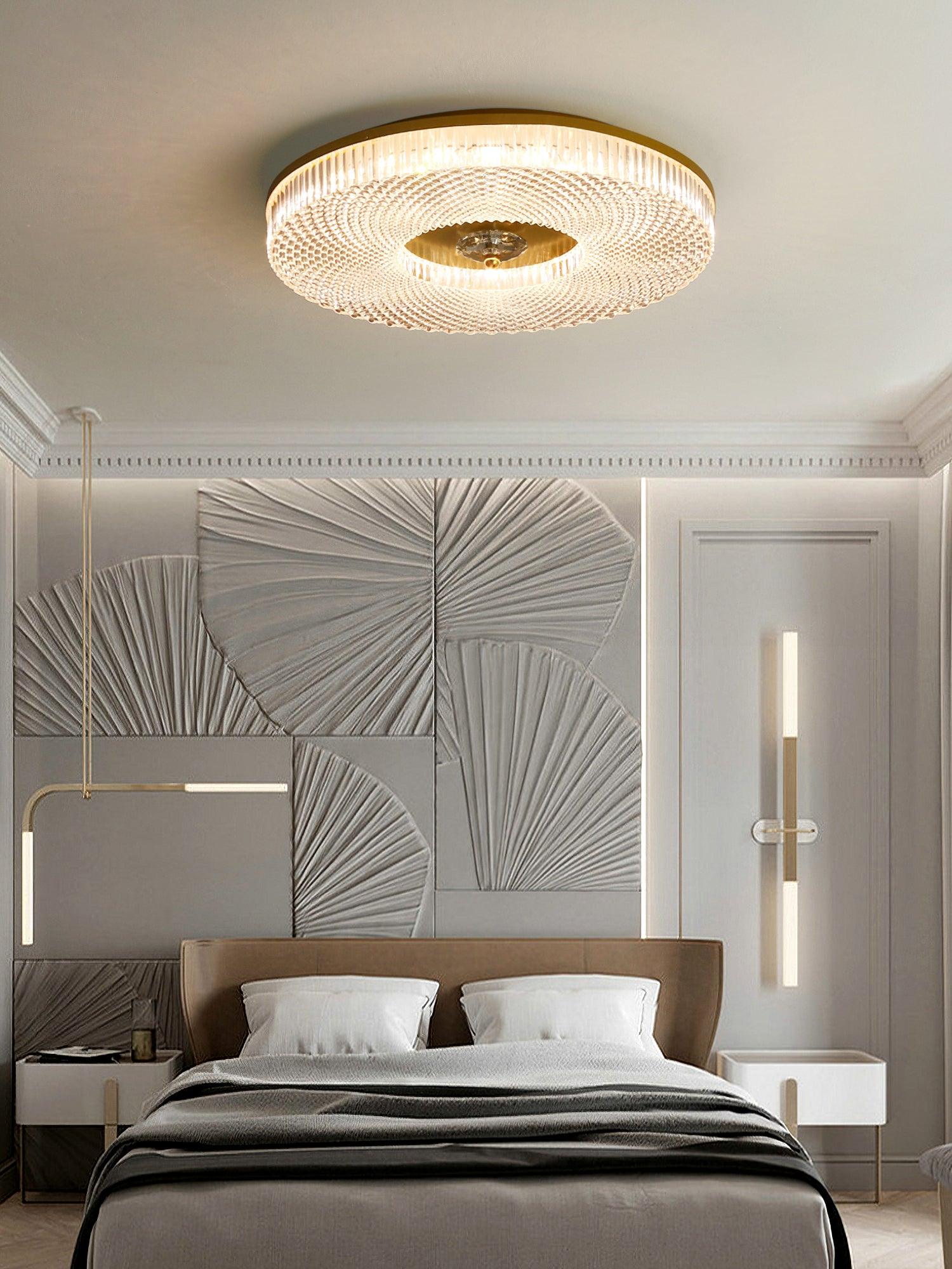 LED Ceiling Lamp Round Iron Acrylic Dimmable 3000K 4000K 6000K Black White Gold - Lamylie