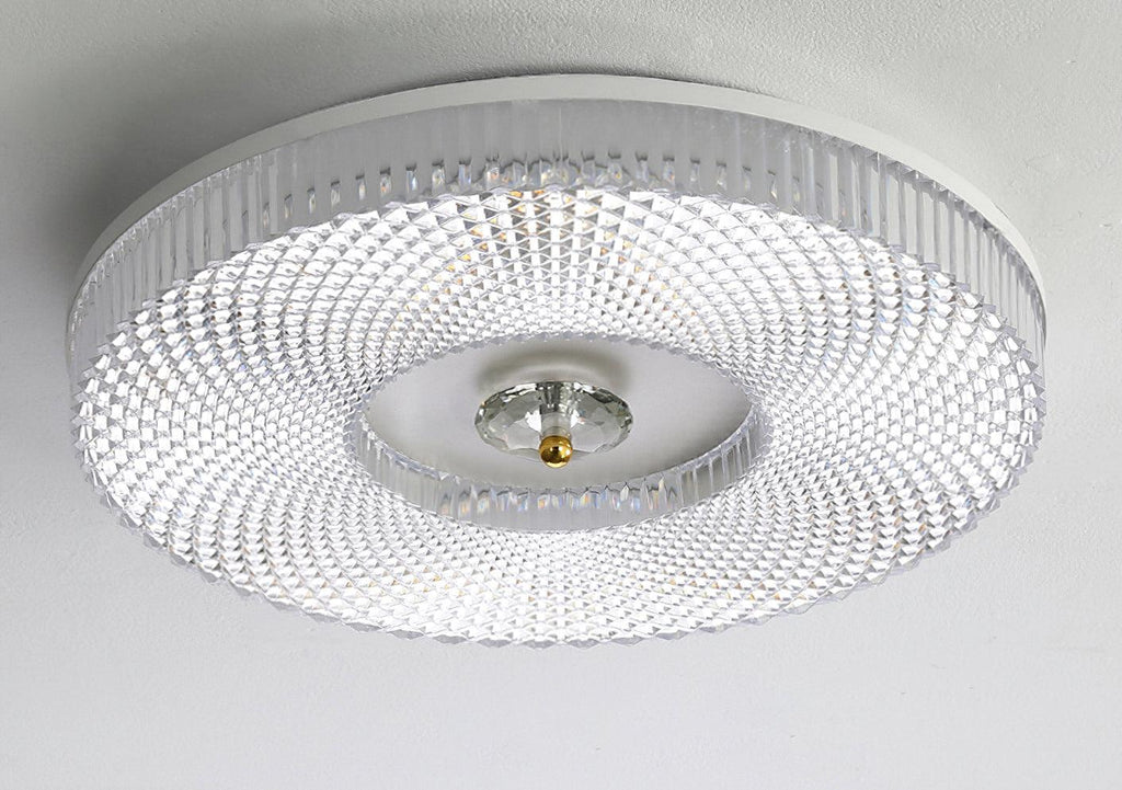 LED Ceiling Lamp Round Iron Acrylic Dimmable 3000K 4000K 6000K Black White Gold - Lamylie