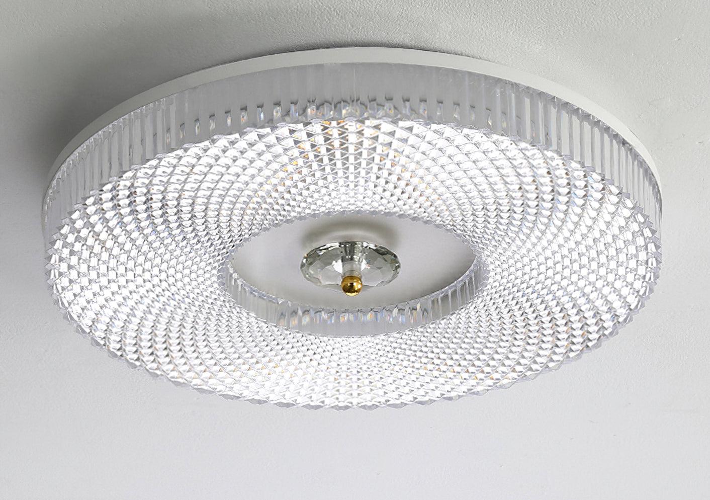 LED Ceiling Lamp Round Iron Acrylic Dimmable 3000K 4000K 6000K Black White Gold - Lamylie